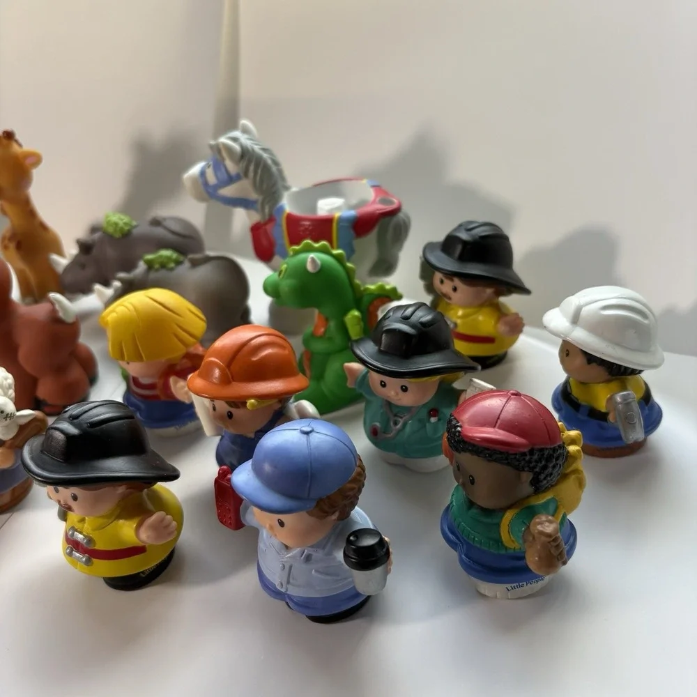 Fisher Price Little People Lot Of 20 Noahs Arch Community Helpers Knights Horse
